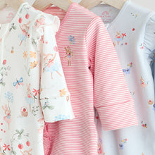 Load image into Gallery viewer, Pink 3 Pack Two Way Zip Baby Sleepsuits (0mths-18mth)
