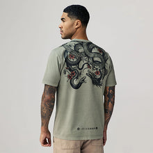 Load image into Gallery viewer, Green Tattoo Print Regular Fit Graphic Print T-Shirt
