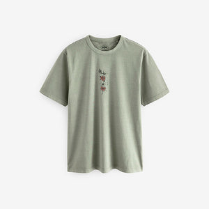 Green Tattoo Print Regular Fit Graphic Print T-Shirt