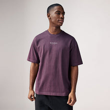 Load image into Gallery viewer, Purple/Blue/Black Relaxed Fit Graphic Print Heavyweight T-Shirt
