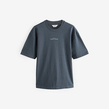 Load image into Gallery viewer, Purple/Blue/Black Relaxed Fit Graphic Print Heavyweight T-Shirt

