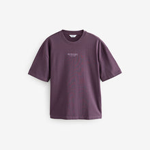 Load image into Gallery viewer, Purple/Blue/Black Relaxed Fit Graphic Print Heavyweight T-Shirt
