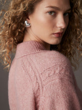 Load image into Gallery viewer, Pink Blush Soft Touch Short Sleeve Knitted Polo Jumper with Wool
