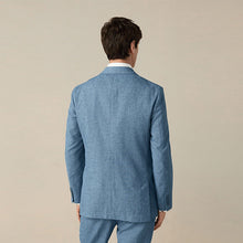 Load image into Gallery viewer, Blue Linen Blend Texture Suit Jacket

