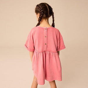Pink Fabric Mix T-Shirt Dress (3-12yrs)