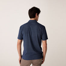 Load image into Gallery viewer, Denim Marl Regular Fit Short Sleeve Pique Polo Shirt
