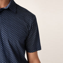 Load image into Gallery viewer, Denim Marl Regular Fit Short Sleeve Pique Polo Shirt
