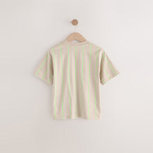 Load image into Gallery viewer, Stone/Lime Stripe Relaxed Fit Short Sleeve Graphic Print T-Shirt (3-12yrs)
