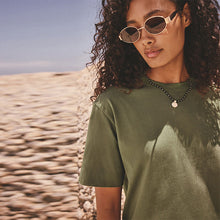 Load image into Gallery viewer, Green 100% Cotton T-Shirt Dress
