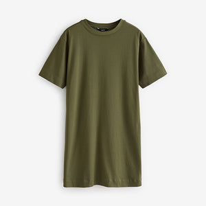 Green 100% Cotton T-Shirt Dress