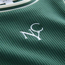Load image into Gallery viewer, Green/White Ribbed Racer Tank Vest Sleeveless Top
