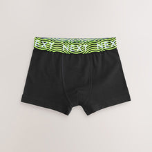 Load image into Gallery viewer, Black With Bright Waistband Trunks 7 Pack (3-12yrs)
