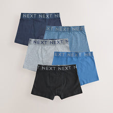 Load image into Gallery viewer, Blue/Grey Trunks 5 Pack (2-12yrs)
