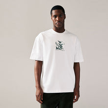 Load image into Gallery viewer, White Hokusai Floral Relaxed Fit Artist License T-Shirt
