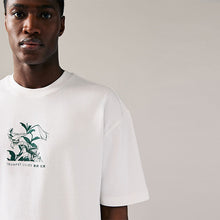 Load image into Gallery viewer, White Hokusai Floral Relaxed Fit Artist License T-Shirt
