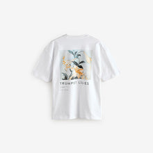 Load image into Gallery viewer, White Hokusai Floral Relaxed Fit Artist License T-Shirt
