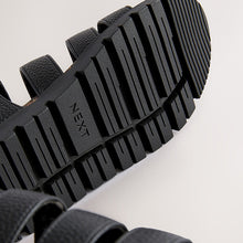Load image into Gallery viewer, Black Chunky Corkbed Sandals
