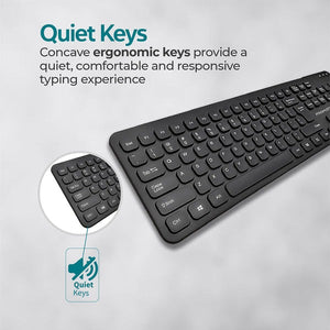PROMATE Ultra-Slim Quiet Key Wired Keyboard