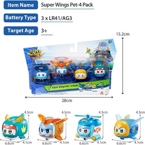 Super Wings Pet- 4Pack (Tino/Jerome/Tino/Shine)