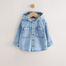 Load image into Gallery viewer, Mid Blue Denim Hooded Overshirt (6mths-6yrs)
