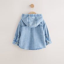 Load image into Gallery viewer, Mid Blue Denim Hooded Overshirt (6mths-6yrs)
