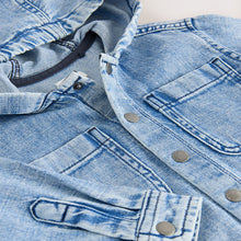 Load image into Gallery viewer, Mid Blue Denim Hooded Overshirt (6mths-6yrs)
