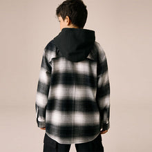 Load image into Gallery viewer, Mono Core Long Sleeve Check Hooded Shirt (3-12yrs)
