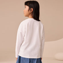 Load image into Gallery viewer, White Unicorn Print Long Sleeve Sequin Top (3-12yrs)

