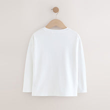 Load image into Gallery viewer, White Unicorn Print Long Sleeve Sequin Top (3-12yrs)
