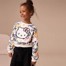 Load image into Gallery viewer, White Graffiti Hello Kitty License Long Sleeve Top (3-12yrs)
