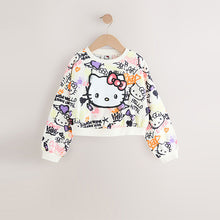 Load image into Gallery viewer, White Graffiti Hello Kitty License Long Sleeve Top (3-12yrs)
