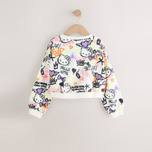 Load image into Gallery viewer, White Graffiti Hello Kitty License Long Sleeve Top (3-12yrs)
