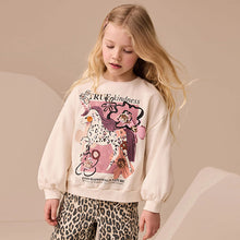 Load image into Gallery viewer, Ecru/Pink Unicorn Applique Sweatshirt (3-12yrs)
