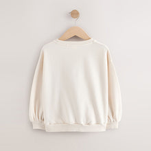 Load image into Gallery viewer, Ecru/Pink Unicorn Applique Sweatshirt (3-12yrs)
