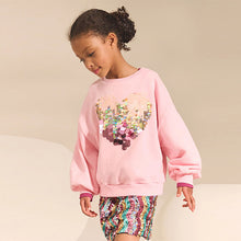 Load image into Gallery viewer, Pink Sequin Heart Sweatshirt (3-12yrs)
