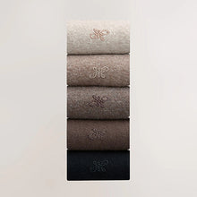 Load image into Gallery viewer, Neutral Marl 5 Pack Embroidered Lasting Fresh Socks
