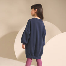 Load image into Gallery viewer, Navy Sequin Star Jumper Dress (3-12yrs)
