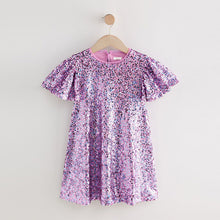 Load image into Gallery viewer, Dusky Pink Angel Sleeve Sequin Party Dress (3-12yrs)
