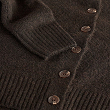 Load image into Gallery viewer, Chocolate Brown Crew Neck Knitted Cardigan
