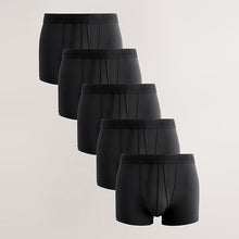Load image into Gallery viewer, Black Motionflex 5 Pack A-Front Rich Boxers
