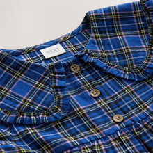 Load image into Gallery viewer, Cobalt Blue Check Long Sleeve Collar Dress (3mths-6yrs)
