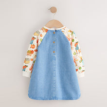 Load image into Gallery viewer, Pumpkin Print Raglan Denim Dress (3mths-6yrs)
