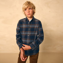 Load image into Gallery viewer, Navy Long Sleeve Brushed Cotton Check Shirt (3-12yrs)
