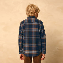 Load image into Gallery viewer, Navy Long Sleeve Brushed Cotton Check Shirt (3-12yrs)

