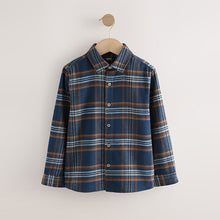 Load image into Gallery viewer, Navy Long Sleeve Brushed Cotton Check Shirt (3-12yrs)

