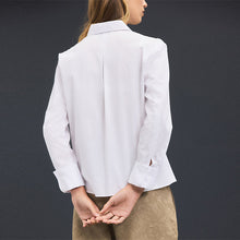 Load image into Gallery viewer, White Fitted Stretch Essential Long Sleeve Shirt
