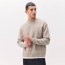 Load image into Gallery viewer, Neutral Relaxed Fit Cosy Crew Neck Jumper with Wool
