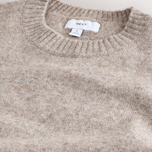 Load image into Gallery viewer, Neutral Relaxed Fit Cosy Crew Neck Jumper with Wool
