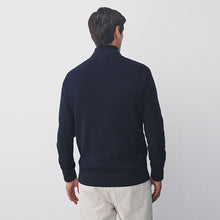 Load image into Gallery viewer, Navy Blue Plain Quarter Zip Jumper
