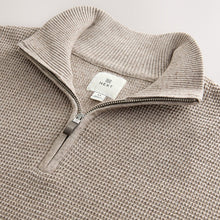 Load image into Gallery viewer, Neutral Texture Quarter Zip Jumper

